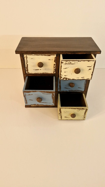 مینی دراور چوبی مخصوص زیورآلات طرح کهنه کاری