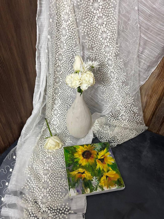 تابلو نقاشی کوچک تکنیک رنگ و روغن طرح آفتابگردان