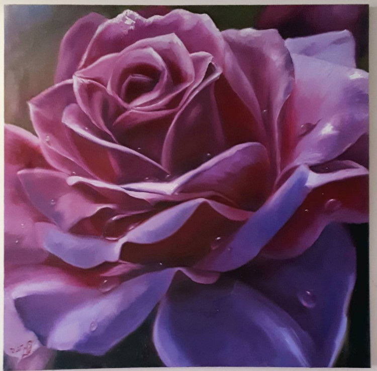 تابلو نقاشی رنگ و روغن، نجوای بنفش