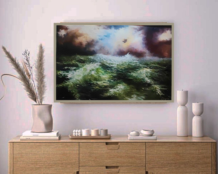 تابلو رنگ و روغن، غروب خاموش