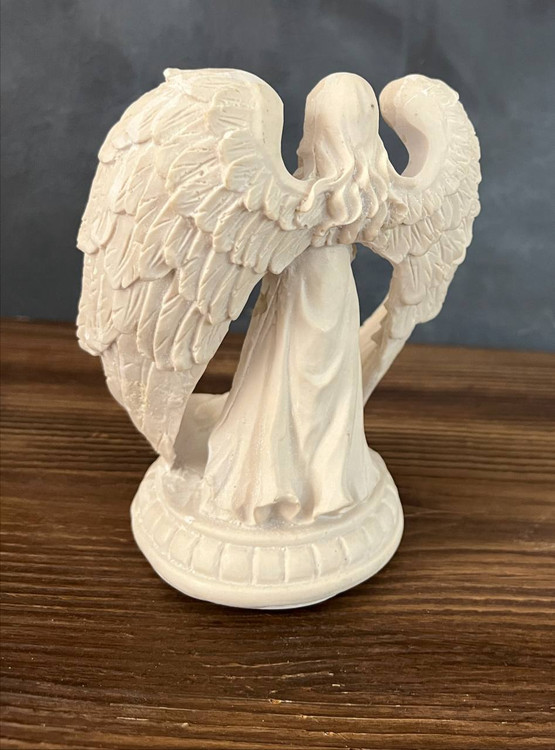 مجسمه پلی استر خام جای وارمر فرشته نگهبان ارتفاع 25 سانتی متر