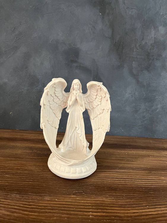 مجسمه پلی استر خام جای وارمر فرشته نگهبان ارتفاع 25 سانتی متر