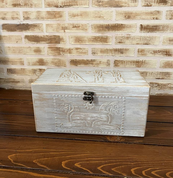 جعبه تی بگ چوبی مستطیل طرح تخت جمشید