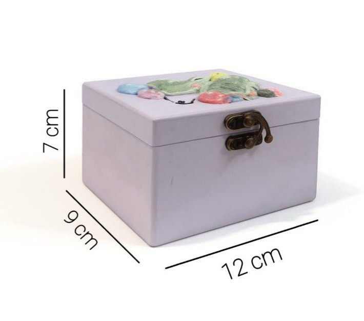 جعبه چوبی یاسی با طرح برجسته فیل خوشحال