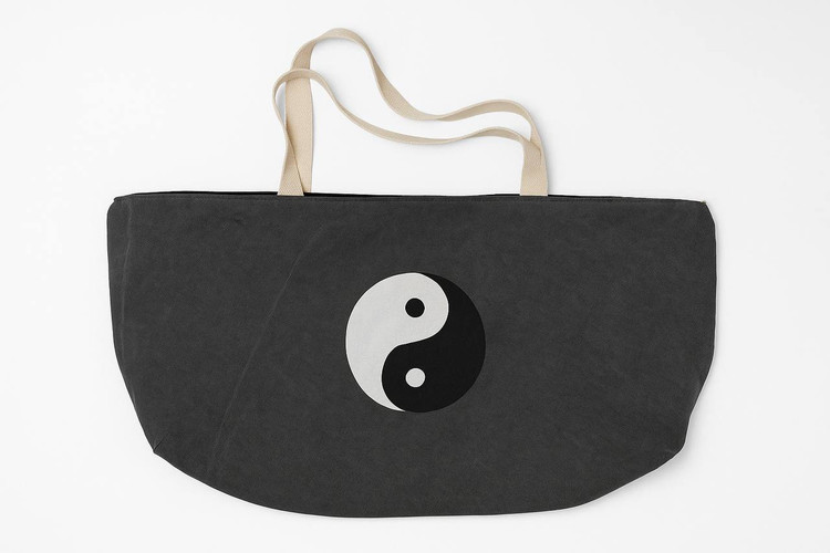 کیف مت یوگا جنس جین طوسی با نقاشی دستی طرح یین و یانگ