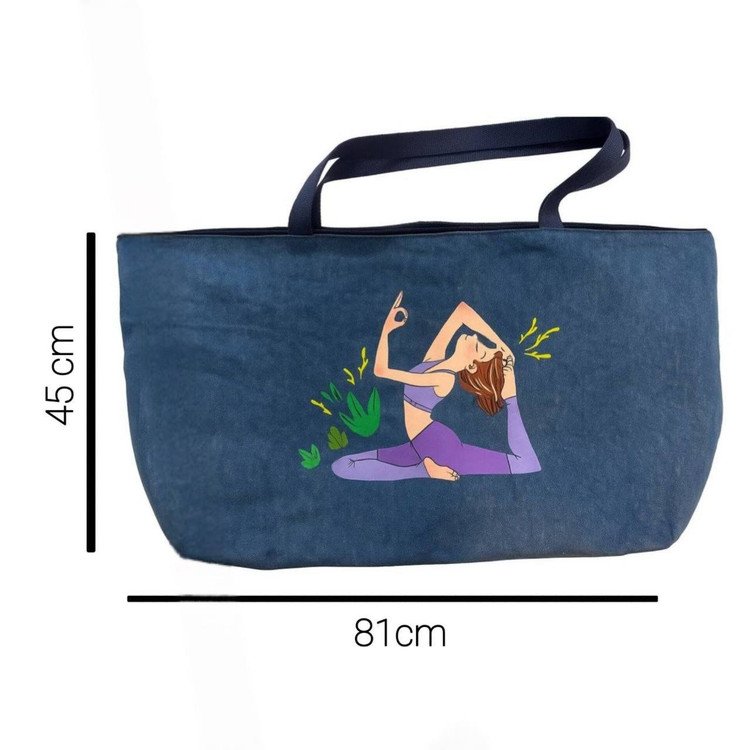 کیف مت یوگا جنس جین طوسی با نقاشی دستی طرح دختر یوگی