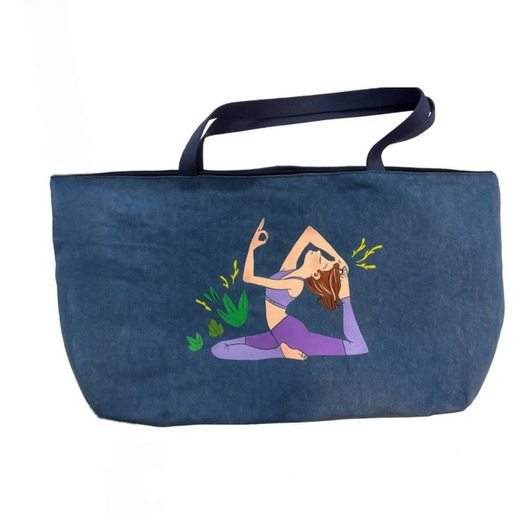 کیف مت یوگا جنس جین طوسی با نقاشی دستی طرح دختر یوگی