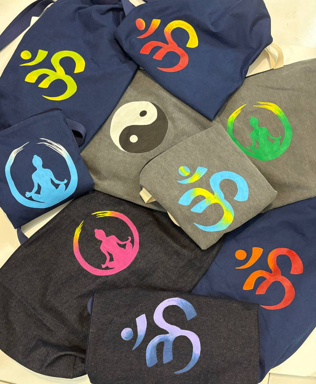 کیف مت یوگا جنس کتان کرم ساده