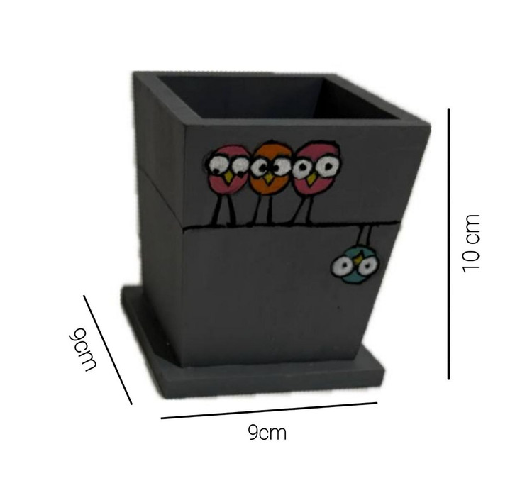 جاقلمی رومیزی چوبی طرح گنجشککان بازیگوش