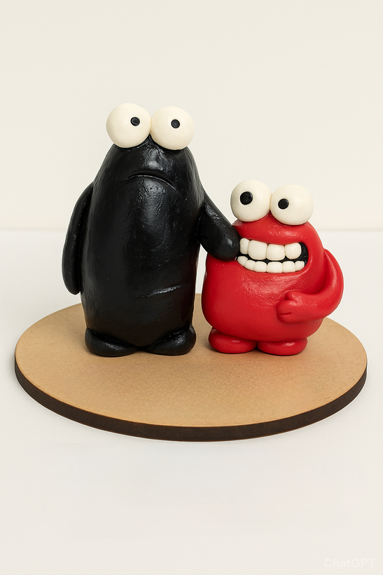 مجسمه خمیری دو عاشق خنگول کد 1