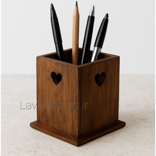 جاقلمی رومیزی چوبی طرح چوب