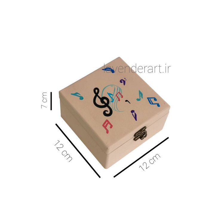جعبه چوبی مکعب صورتی با طرح ملودی