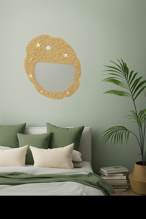 آینه دکوراتیو پاپیه ماشه طرح آرامش ساحل