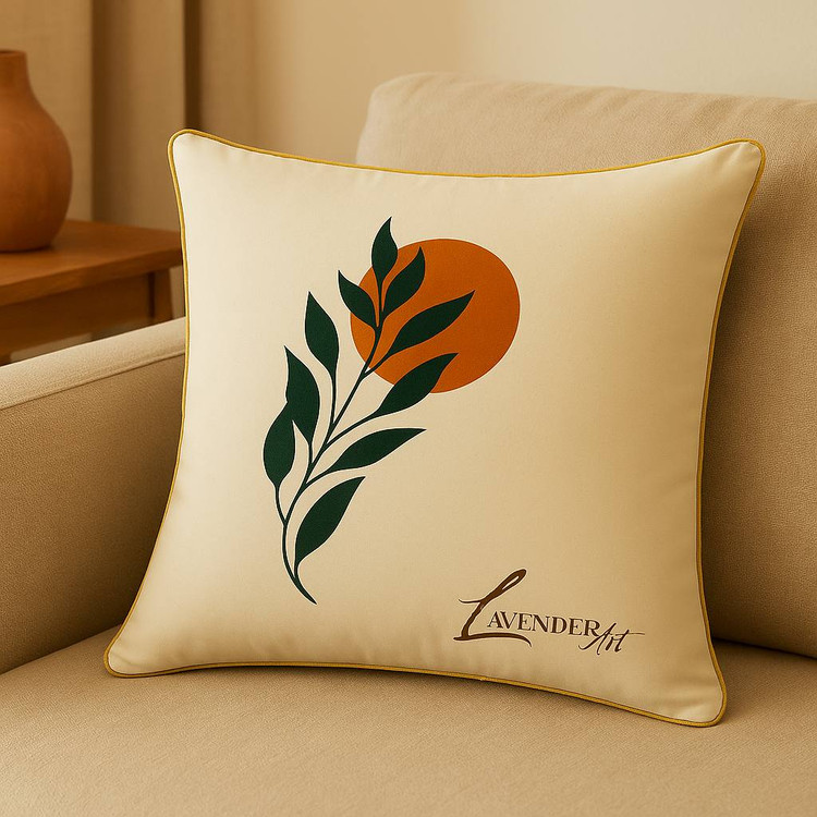 کاور کوسن نقاشی شده مینیمال 40*40 الیاف طبیعی طرح 1