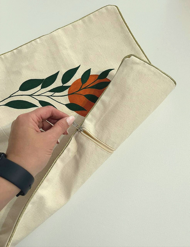 کاور کوسن نقاشی شده مینیمال 40*40 الیاف طبیعی طرح بوهو 1