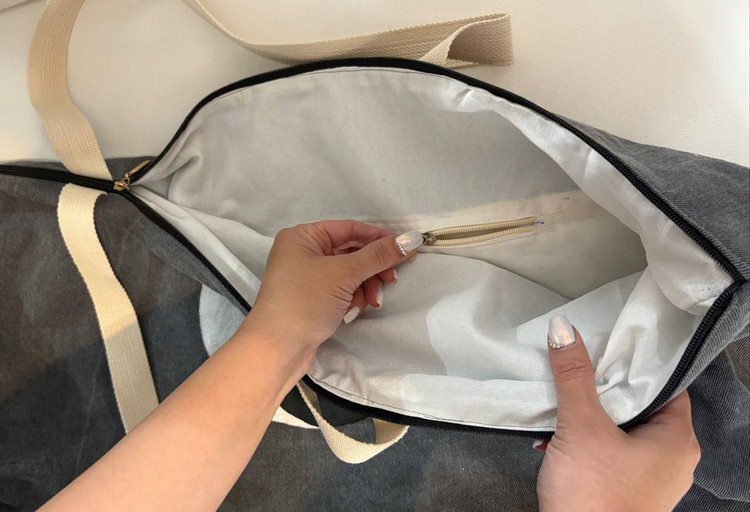 کیف مت یوگا جنس کتان کرم با طرح چاکراها