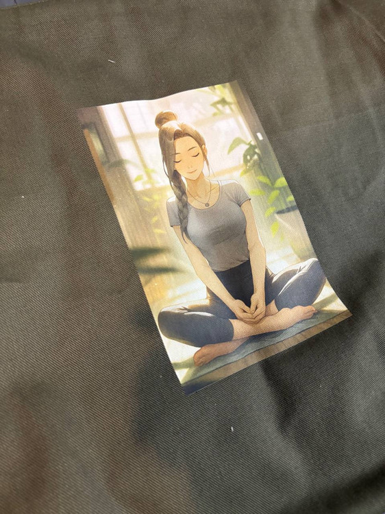 کیف مت یوگا جنس کتان سبز ارتشی با طرح آرامش