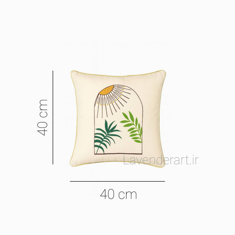 کاور کوسن نقاشی شده مینیمال 40*40 الیاف طبیعی طرح بوهو 2