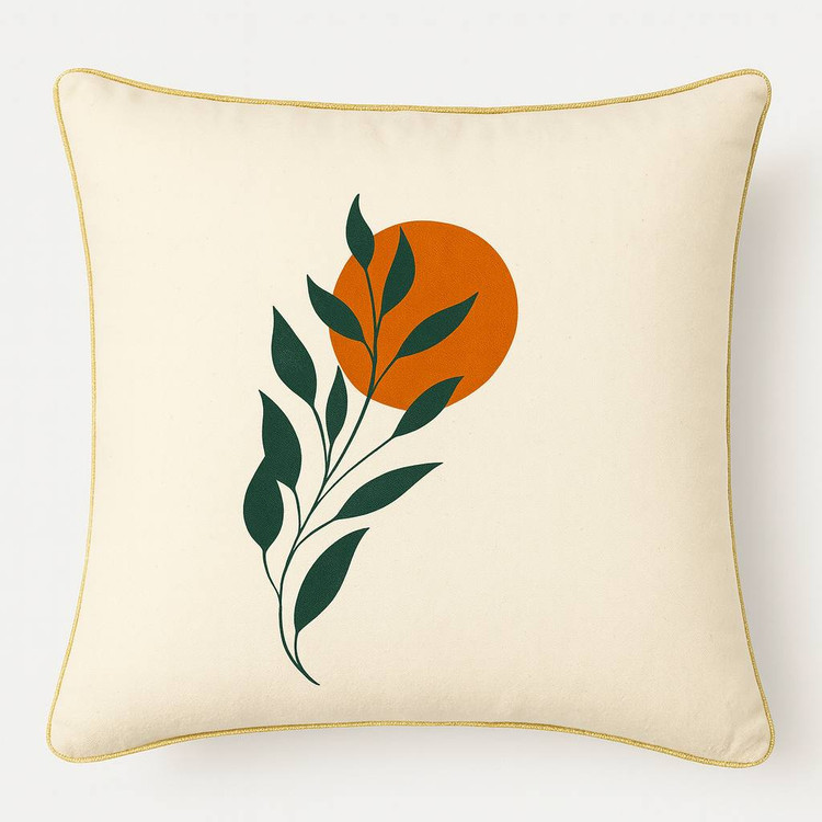 کاور کوسن نقاشی شده مینیمال 40*40 الیاف طبیعی طرح 1