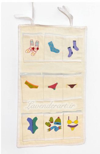 جاجورابی آویزی پارچه ای نقاشی شده 9 جیب