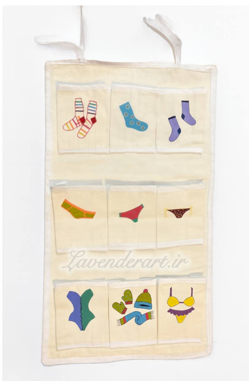 جاجورابی آویزی پارچه ای نقاشی شده 9 جیب