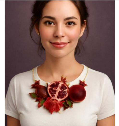 یقه یلدایی طرح انار مناسب تم یلدا