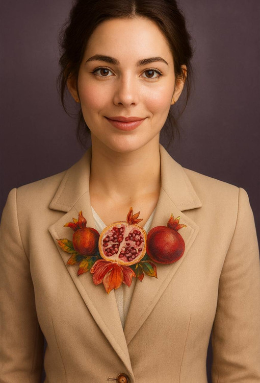 یقه یلدایی طرح انار مناسب تم یلدا