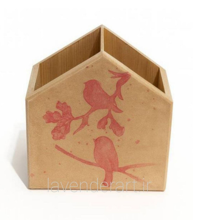 باکس چندکاره طرح پرنده مناسب جای کارد و چنگال، جاقلمی رومیزی و ...