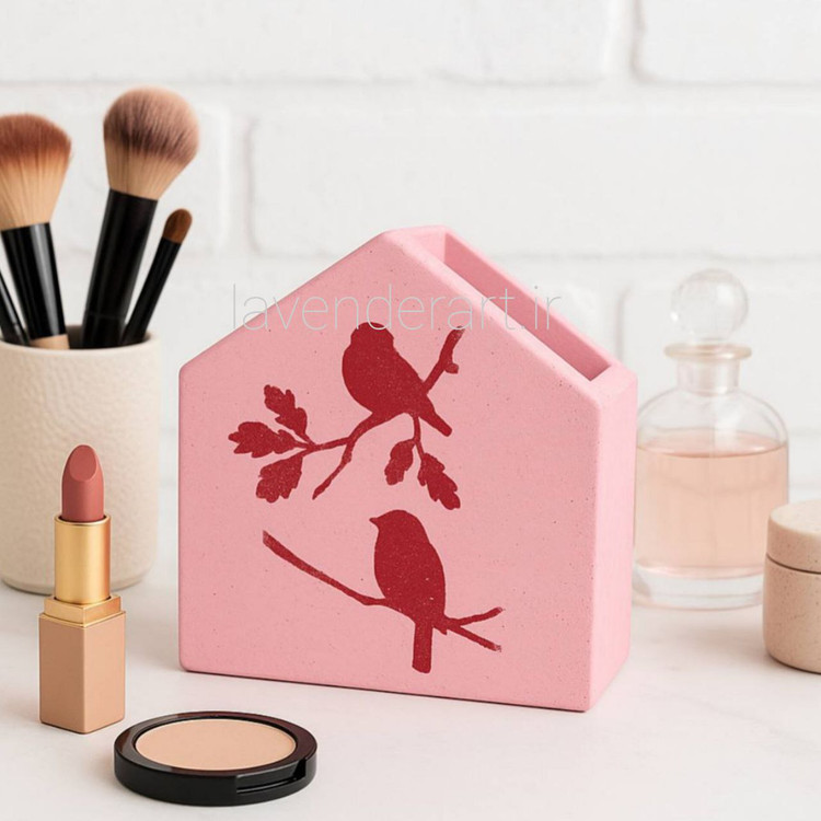 باکس چندکاره طرح پرنده مناسب جای کارد و چنگال، جاقلمی رومیزی و ...