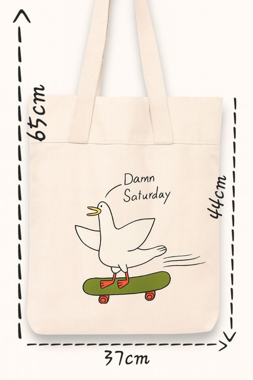 توت بگ کتان با نقاشی پارچه اردک اسکیت سوار