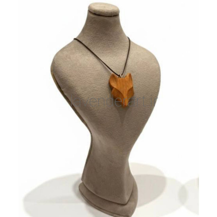 گردنبند چوبی دستساز طرح روباه