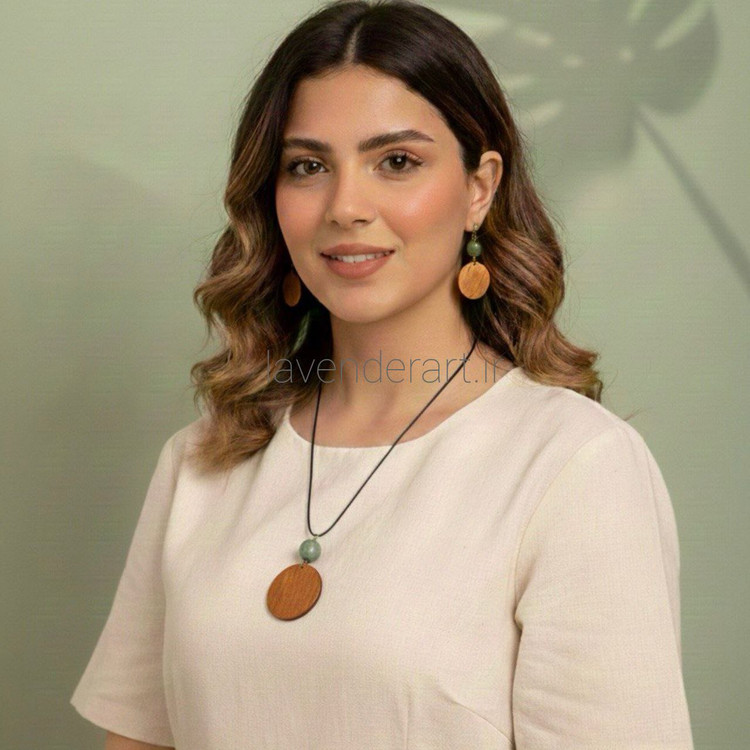 نیم ست چوبی طرح دایره عقیق