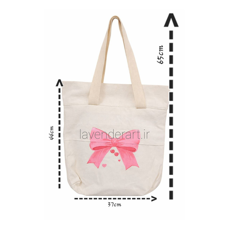 توت بگ کتان با نقاشی پارچه پاپیون صورتی