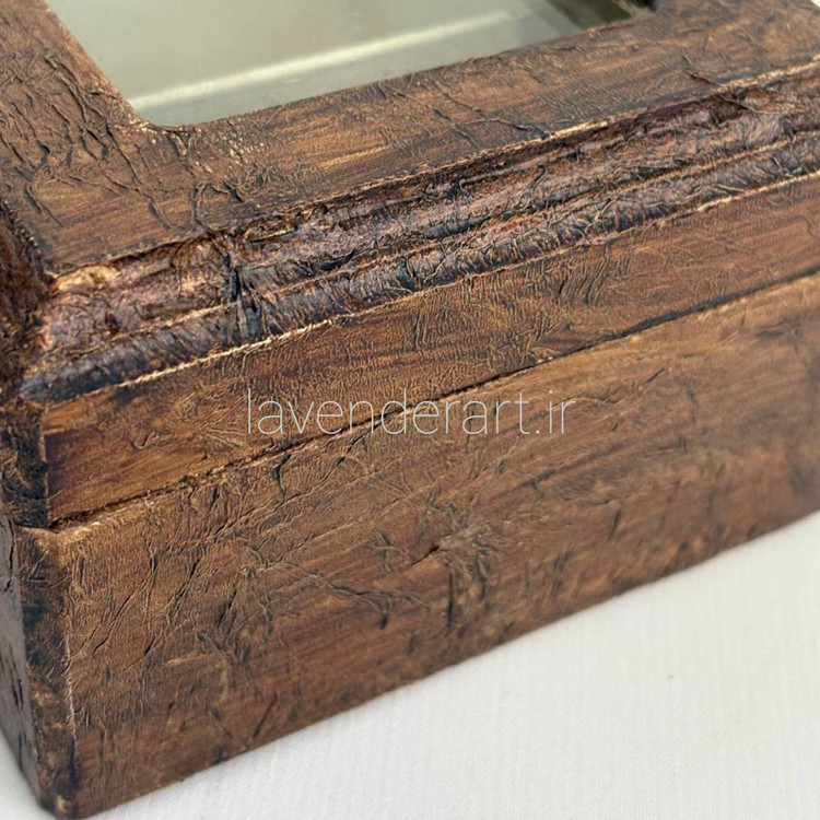 جعبه تیبگ سه خانه طرح چرم قهوه ای