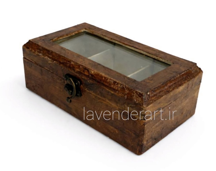 جعبه تیبگ سه خانه طرح چرم قهوه ای