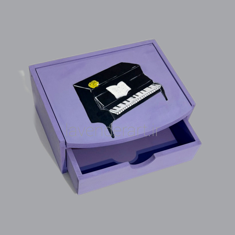 استند زیورآلات یاسی طرح پیانو همراه با کشو و آینه