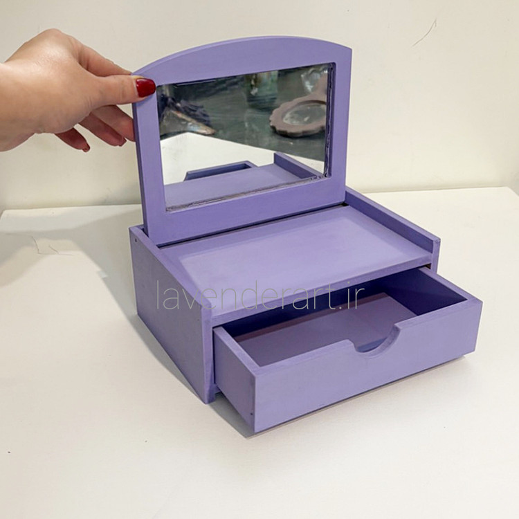 استند زیورآلات یاسی طرح پیانو همراه با کشو و آینه