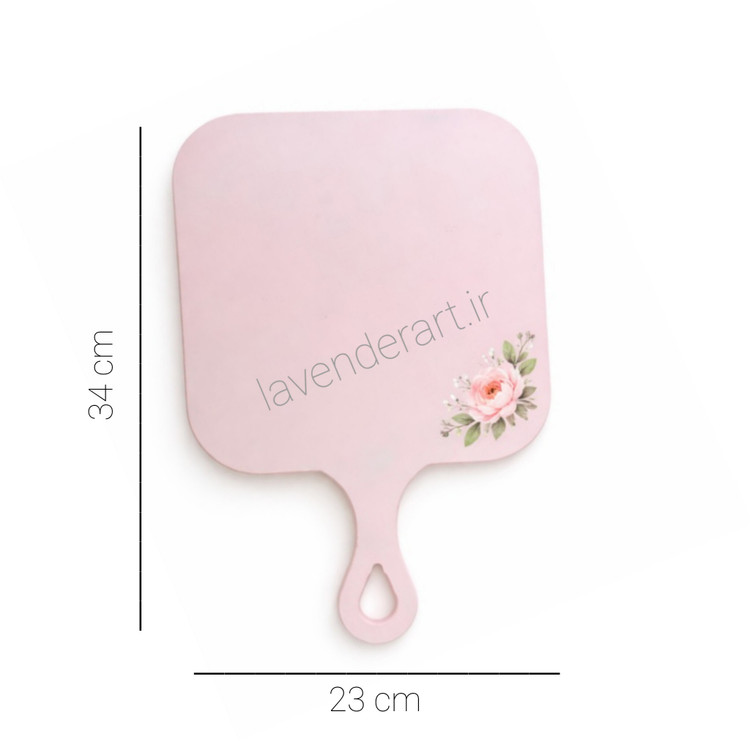 تخته سرو چوبی صورتی با طرح گل نقاشی شده