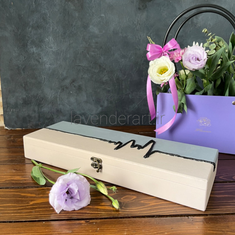 جعبه چوبی قلمو و لوازم هنری با طرح باستانی پاژ سایز 38.15.8