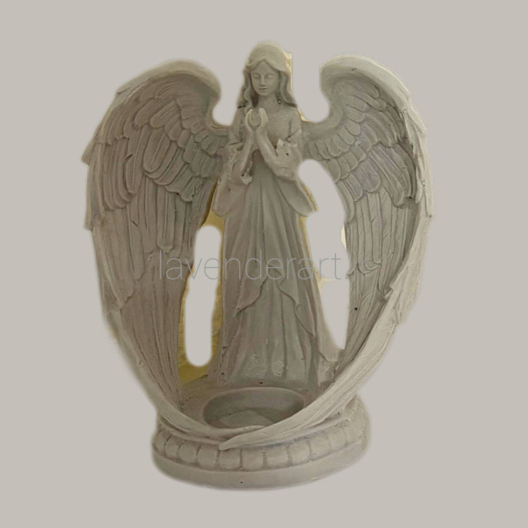 مجسمه پلی استر خام جای وارمر فرشته نگهبان ارتفاع 25 سانتی متر