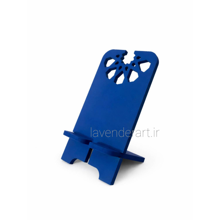 پایه نگهدارنده گوشی یا استند رومیزی موبایل و تبلت طرح هندسی رنگ آبی