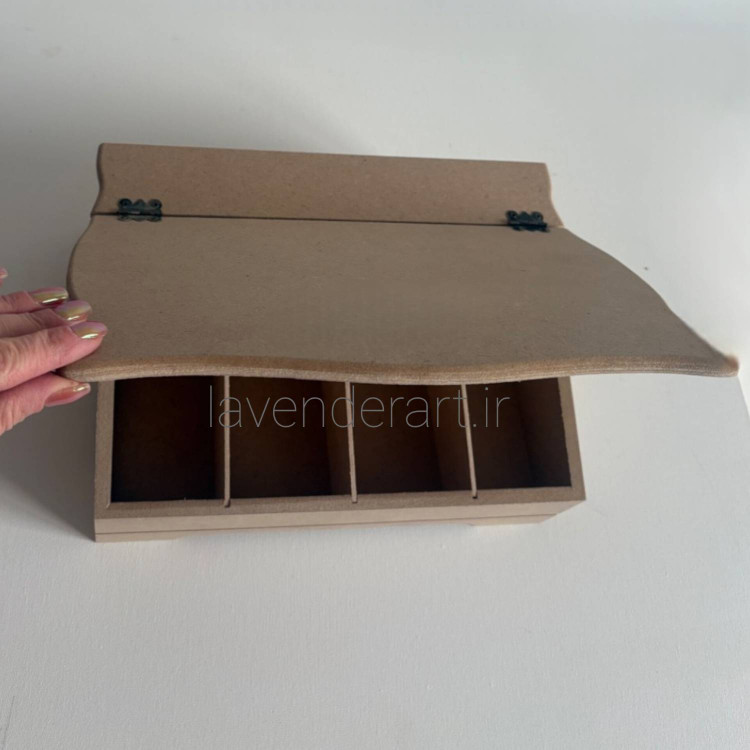جعبه تیبگ چوبی خام چهار قسمتی