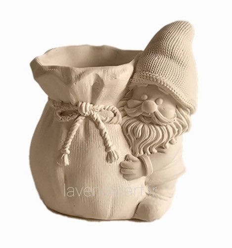 مجسمه جاقلمی رومیزی یا جای زیورآلات پلی استر خام بابانوئل ارتفاع 9 سانتی نتر