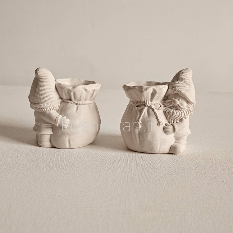 مجسمه جاقلمی رومیزی یا جای زیورآلات پلی استر خام بابانوئل ارتفاع 9 سانتی نتر