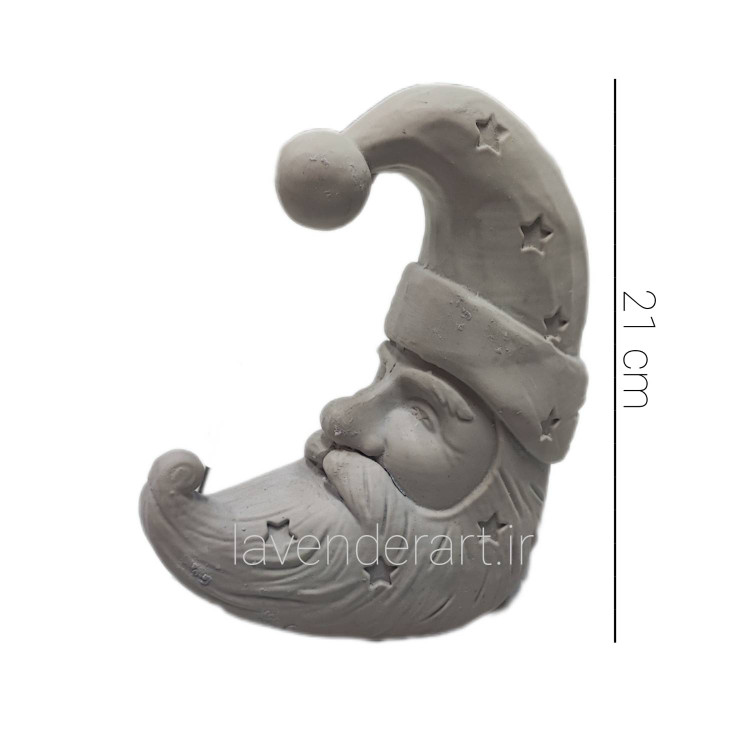 مجسمه پلی استر خام بابانوئل ماه ارتفاع 21 سانتی متر