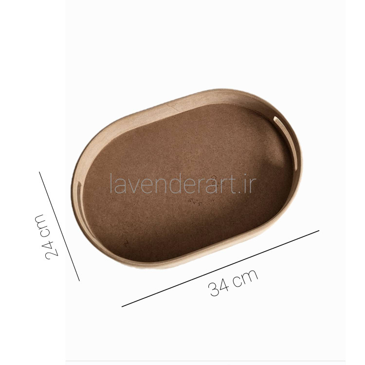 سینی چوبی خام بیضی 34*24