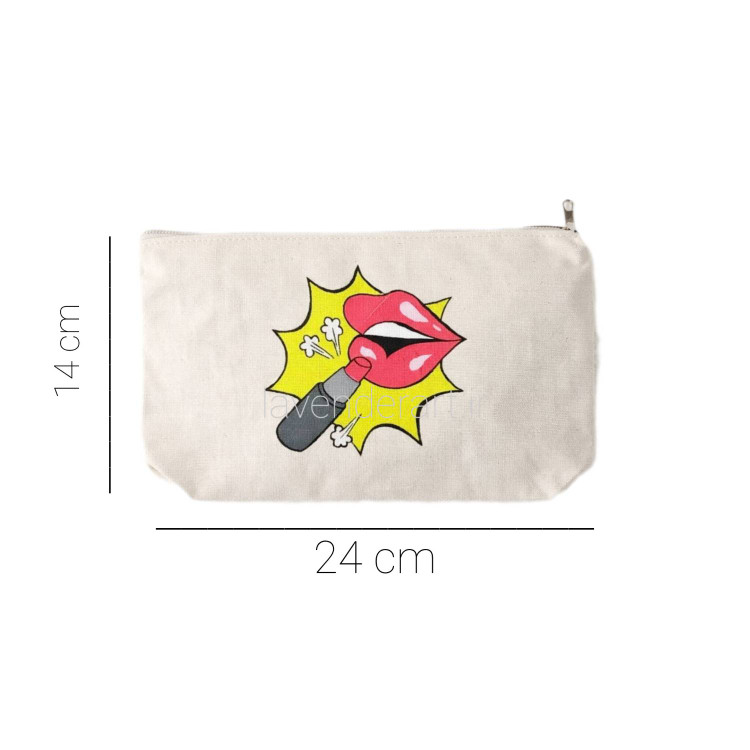 جامدادی یا کیف لوازم آرایش متقال آستردار با نقاشی آرایش غلیظ