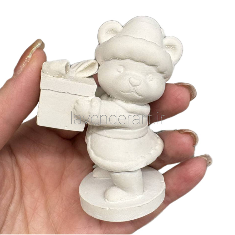 مجسمه پلی استر خام طرح خرس ولنتاین نقلی کادو به دست