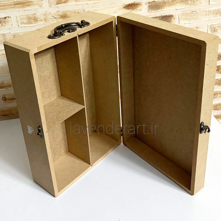 جعبه چوبی خام تک دسته جای بطری چوبی مخصوص انواع بطری ها و ظروف شکستنی