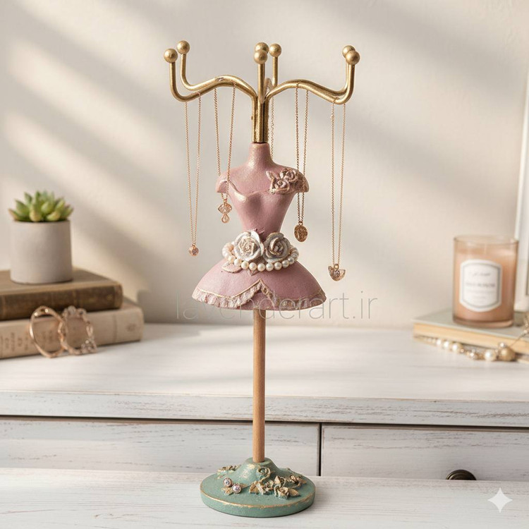 آویز یا استند زیورآلات پلی استر خام طرح زن ارتفاع 23 سانتی متر
